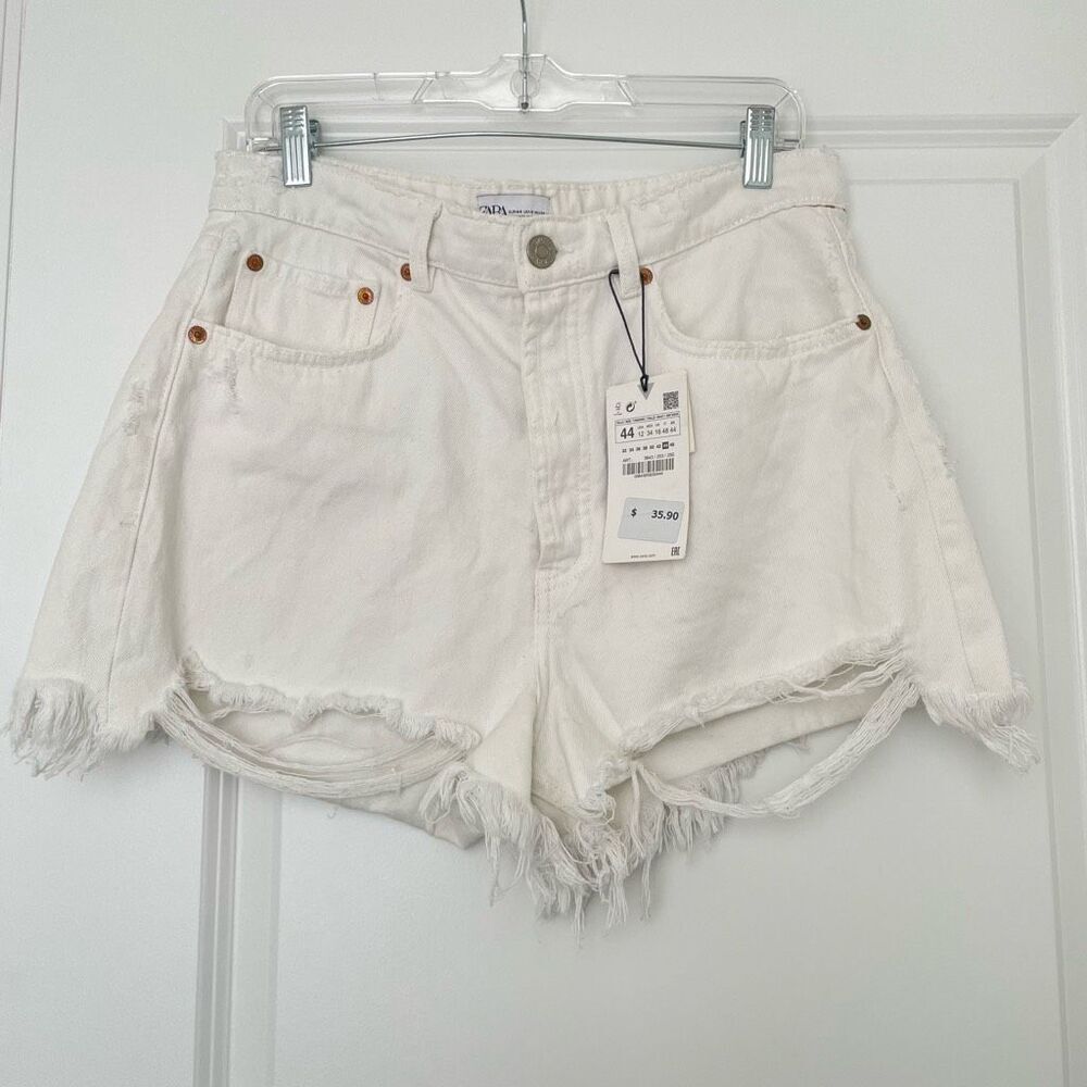Zara White Jean Shorts